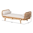 bali & pari Aiko Handwoven Natural Rattan Daybed with Cushion