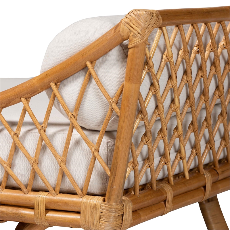 bali & pari Akemi Handwoven Natural Rattan Daybed with Cushion