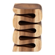 bali & pari Eliada Hand-carved Suar Wood Side Table Wavy Sculptural Accent Table