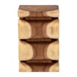 bali & pari Eliada Hand-carved Suar Wood Side Table Wavy Sculptural Accent Table
