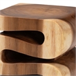 bali & pari Eliada Hand-carved Suar Wood Side Table Wavy Sculptural Accent Table