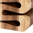 bali & pari Eliada Hand-carved Suar Wood Side Table Wavy Sculptural Accent Table