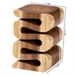 bali & pari Eliada Hand-carved Suar Wood Side Table Wavy Sculptural Accent Table