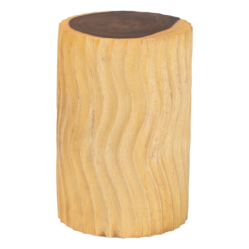 bali & pari Fuchsia Hand-carved Suar Wood Side Table