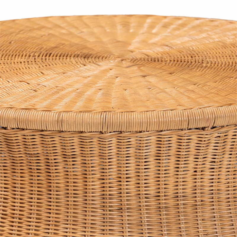bali & pari Caroline Round Natural Rattan Coffee Table