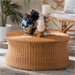 bali & pari Caroline Round Natural Rattan Coffee Table
