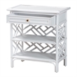 bali & pari Tiaret Natural Rattan Nightstand with Drawer and Shelves