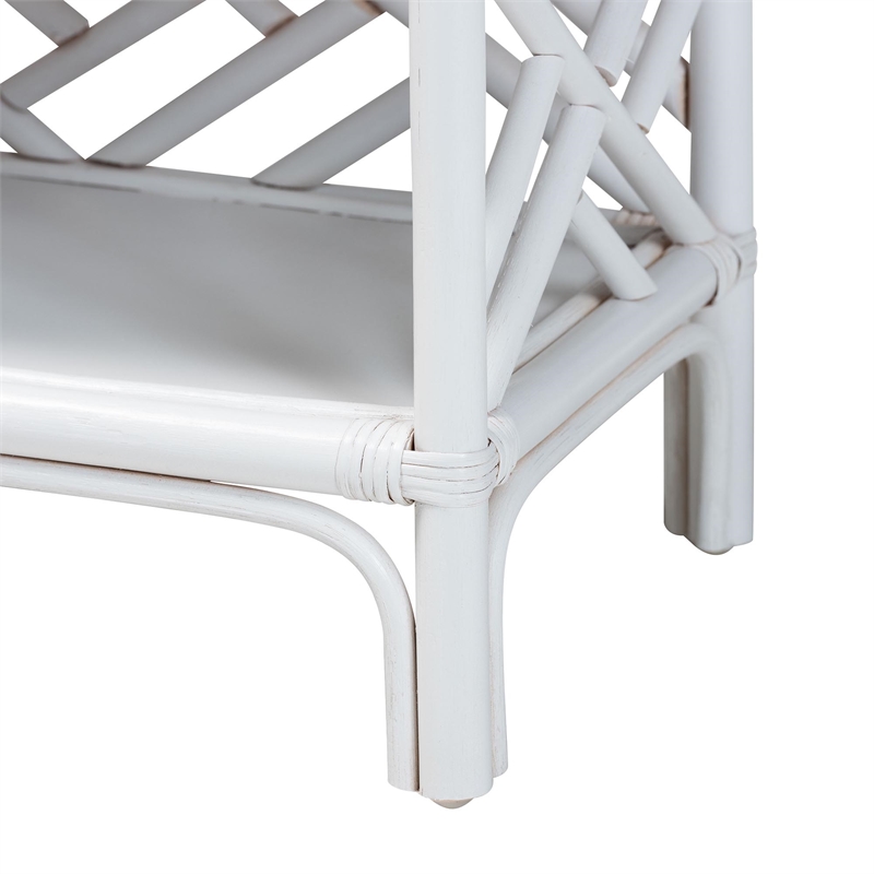 bali & pari Tiaret Natural Rattan Nightstand with Drawer and Shelves