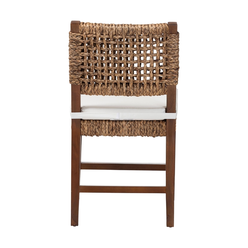 bali & pari Alise Handwoven Seagrass Dining Chair with Mahogany Wood Frame