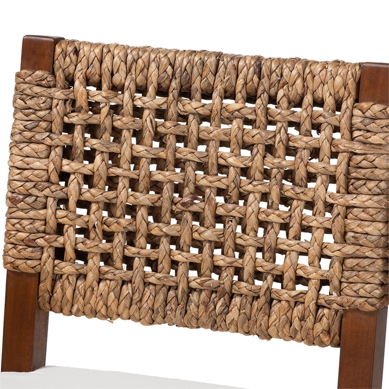 bali & pari Alise Handwoven Seagrass Dining Chair with Mahogany Wood Frame