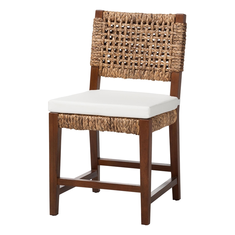 bali & pari Alise Handwoven Seagrass Dining Chair with Mahogany Wood Frame