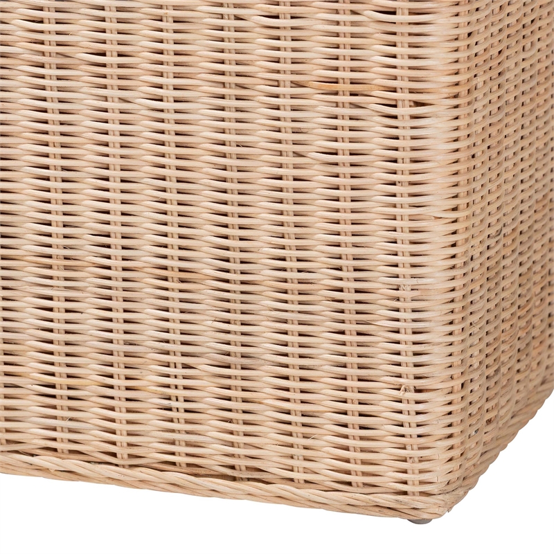 bali & pari Damita Scallop Natural Rattan Chest with Lift-top Lid