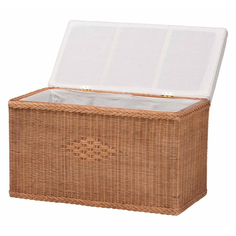 bali & pari Eamon Braided Natural Rattan Storage Bench