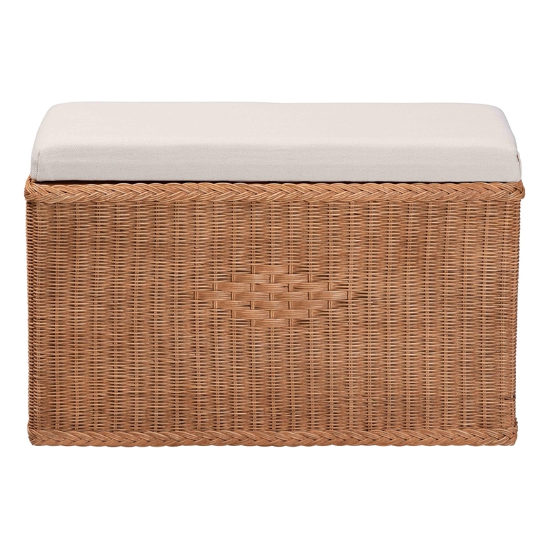 bali & pari Eamon Braided Natural Rattan Storage Bench
