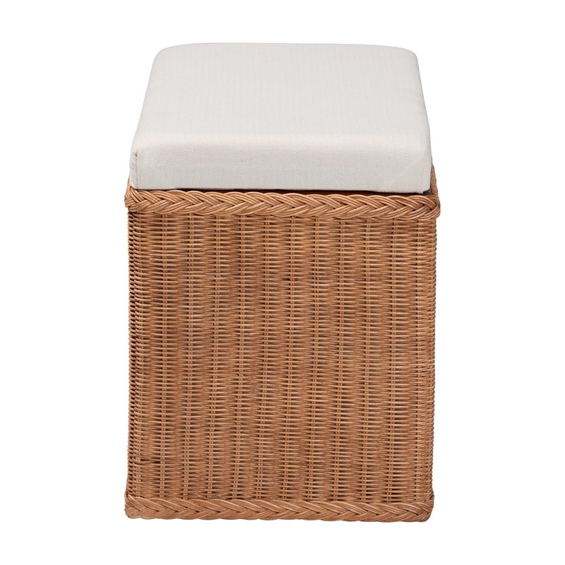 bali & pari Eamon Braided Natural Rattan Storage Bench