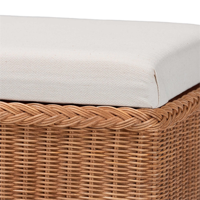 bali & pari Eamon Braided Natural Rattan Storage Bench