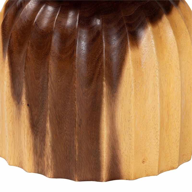 bali & pari Noleta Hand-carved Suar Wood Side Table