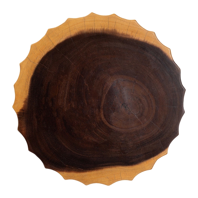 bali & pari Noleta Hand-carved Suar Wood Side Table
