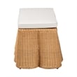 bali & pari Palm Scallop Natural Rattan Ottoman with Cushion