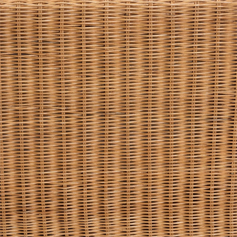 bali & pari Reiko Handwoven Natural Rattan Bench with Scalloped Detailing