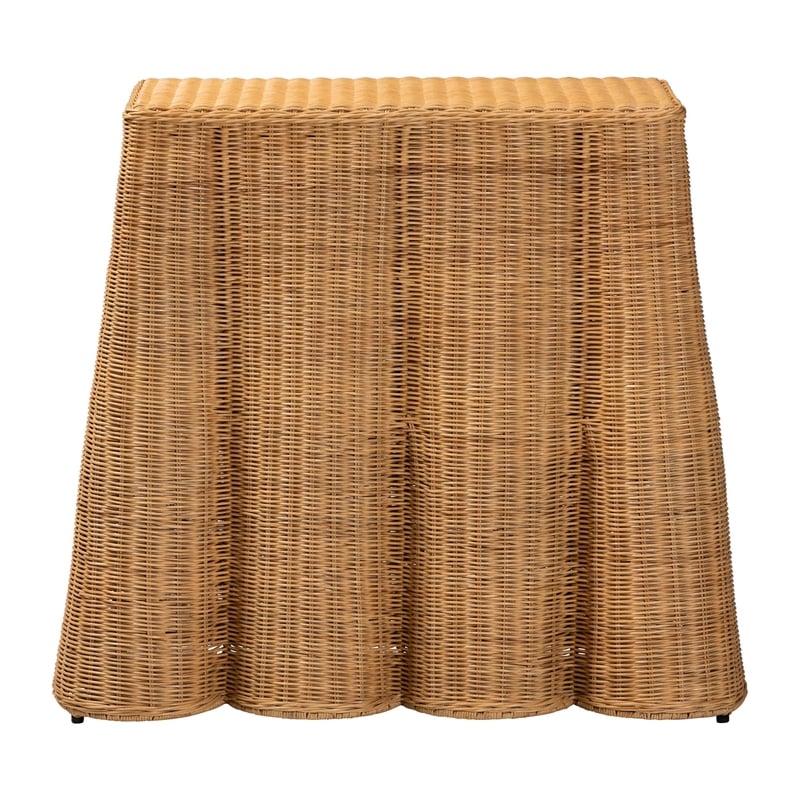 bali & pari Palm Scallop Natural Rattan Console Table