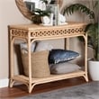 bali & pari Oxford Braided Natural Rattan Console Table with Open Shelf