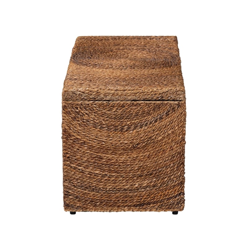 bali & pari Verino Handwoven Seagrass Storage Bench with Removable Lid