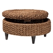 bali & pari Bailey Handwoven Seagrass Storage Ottoman with Lift-Top Lid
