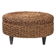 bali & pari Bailey Handwoven Seagrass Storage Ottoman with Lift-Top Lid