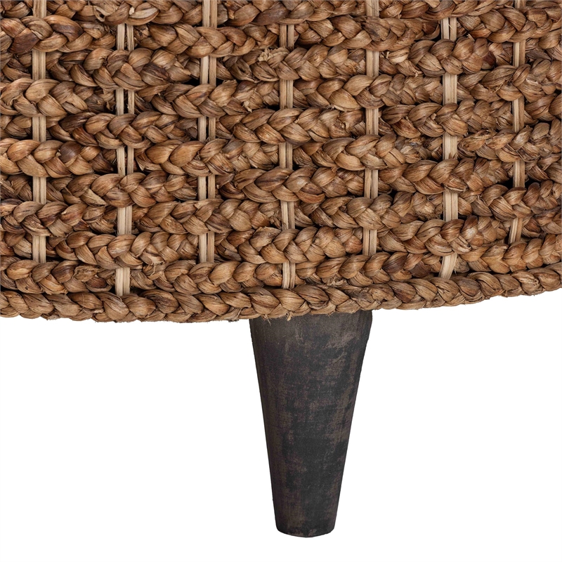 bali & pari Bailey Handwoven Seagrass Storage Ottoman with Lift-Top Lid