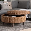 bali & pari Bailey Handwoven Seagrass Storage Ottoman with Lift-Top Lid
