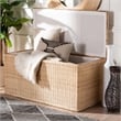 bali & pari Caden Braided Natural Rattan Chest with Lift-top Lid