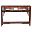 bali & pari Sebalio Tortoise Natural Rattan Console Table with Open Shelf