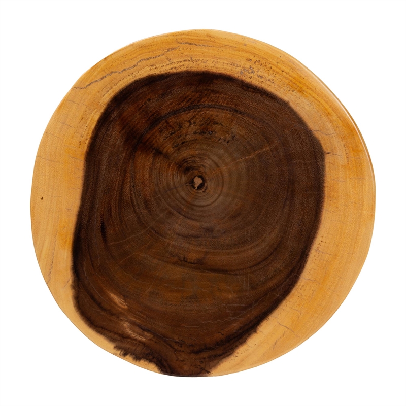 bali & pari Kaseko Hand-carved Suar Wood Side Table Sculptural Accent Table