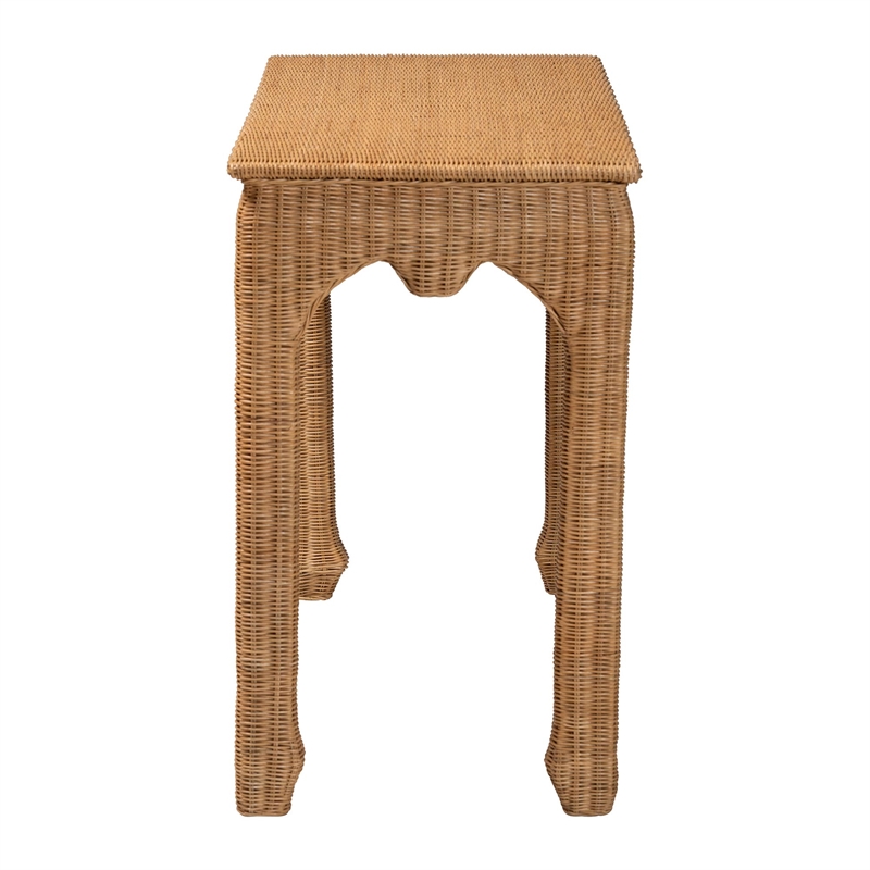 bali & pari Abena Handwoven Natural Rattan Console Table