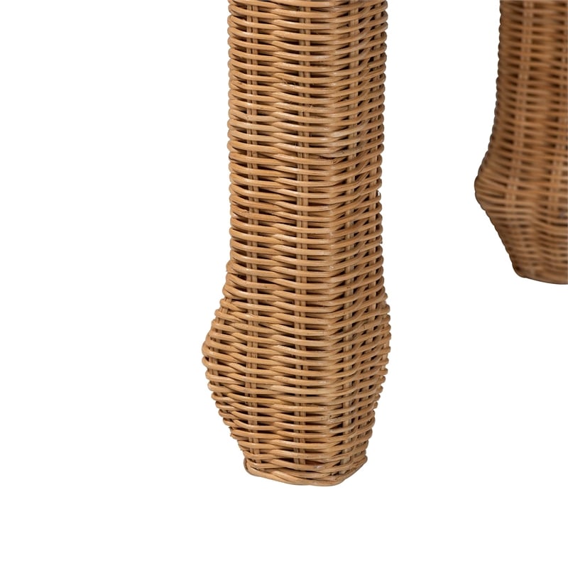 bali & pari Abena Handwoven Natural Rattan Console Table