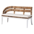 bali & pari Ubud Seagrass Dining Nook Set Wood Frame Rattan Accent Bench