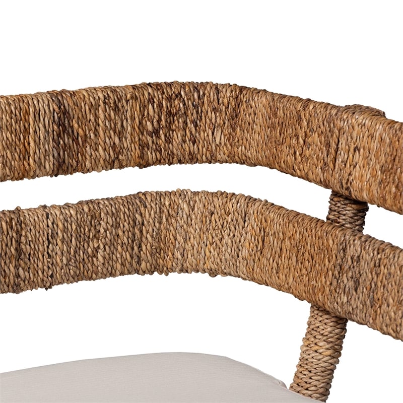 bali & pari Ubud Seagrass Dining Nook Set Wood Frame Rattan Accent Bench