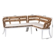 bali & pari Ubud Seagrass Dining Nook Set Wood Frame Rattan Accent Bench
