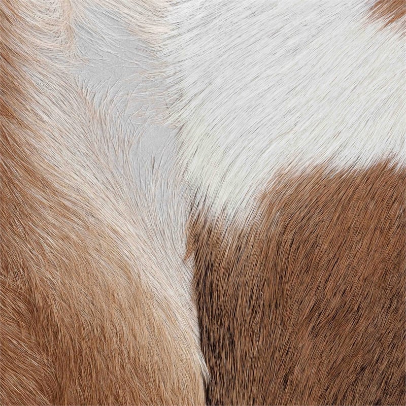 bali & pari Scotlyn Leather Footstool with Wood Legs - Rustic Boho Accent Seat