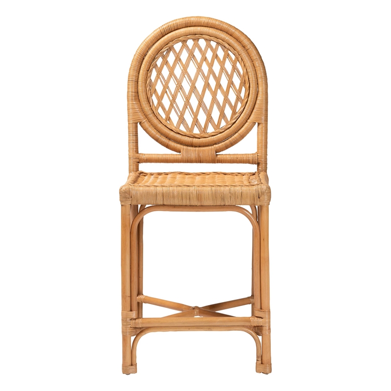 bali & pari Oxford Rattan Counter Stool - Handwoven Cane Counter Height Chair