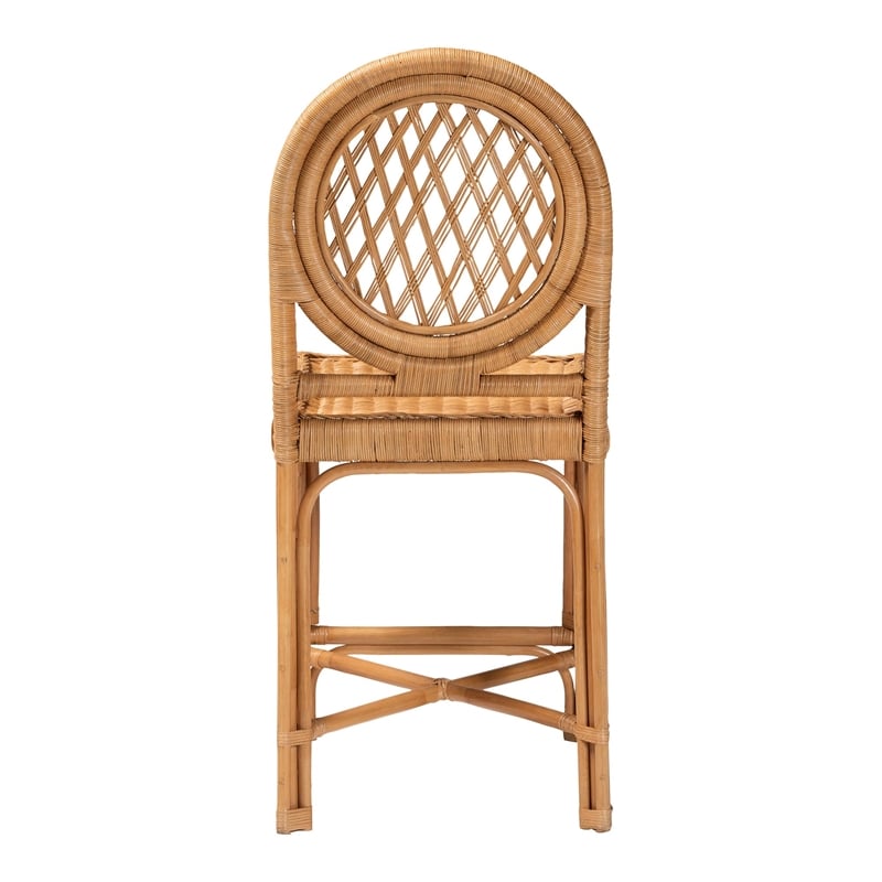 bali & pari Oxford Rattan Counter Stool - Handwoven Cane Counter Height Chair