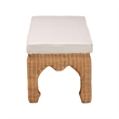 bali & pari Abena Natural Rattan Bench with Cushion - Boho Chic Accent Seating
