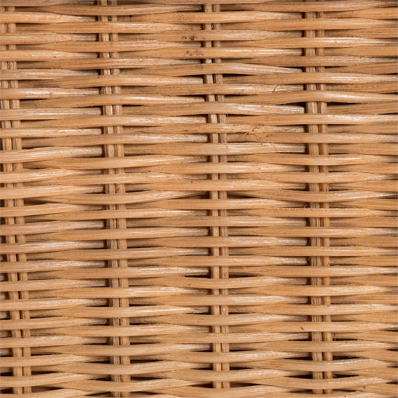 bali & pari Abena Natural Rattan Bench with Cushion - Boho Chic Accent Seating
