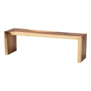 bali & pari Bai Solid Wood Accent Bench - Modern Rustic Natural Wood Seating