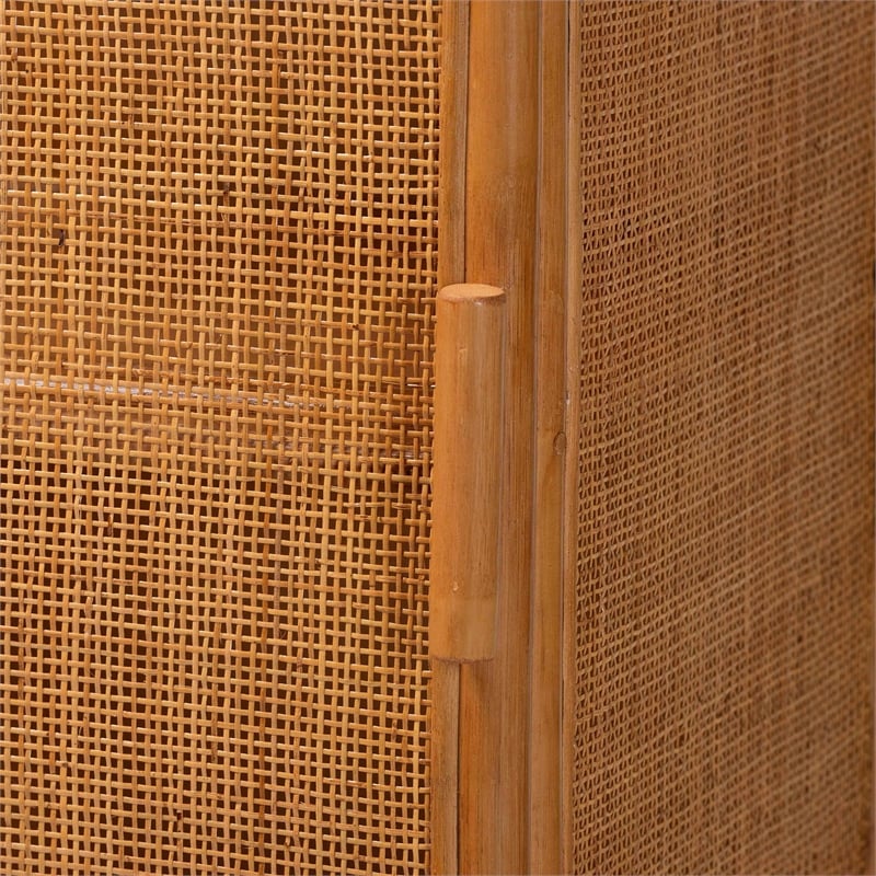bali & pari Paloma Rattan Accent Cabinet with Shelves