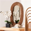 bali & pari Brisia Rattan Wall Mirror Handwoven Wicker Framed Mirror Natural