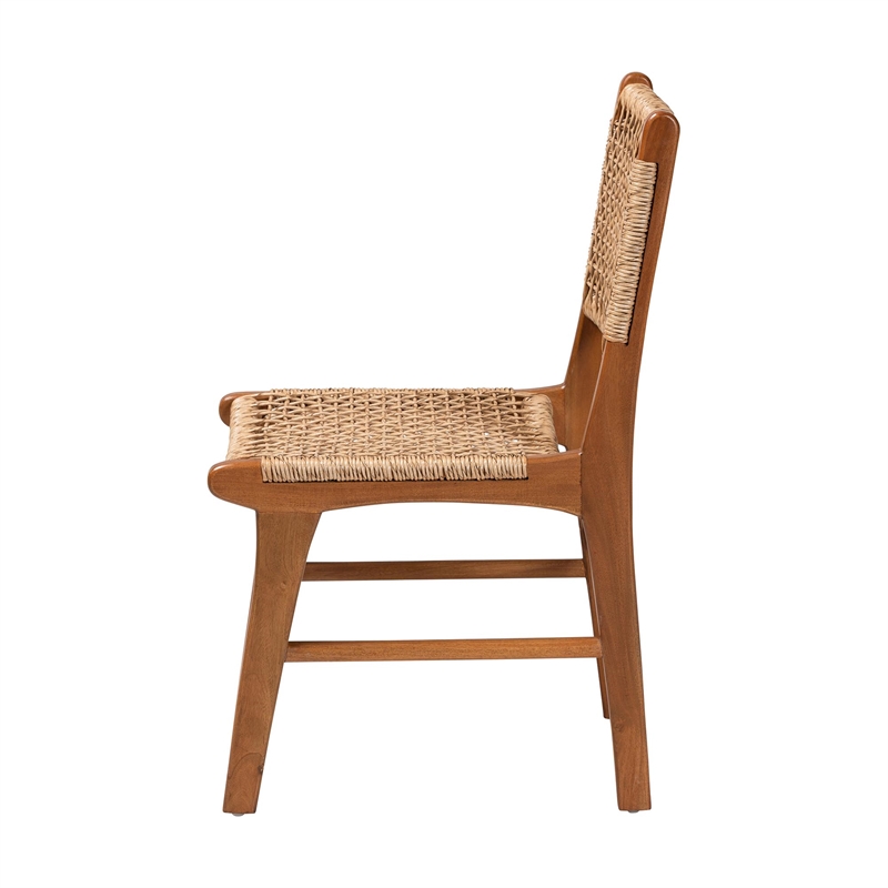 bali & pari Ariba Dining Chair with Wood Frame and Fiber Weaving Accent Chair