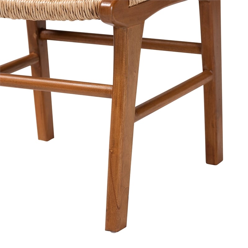 bali & pari Ariba Dining Chair with Wood Frame and Fiber Weaving Accent Chair