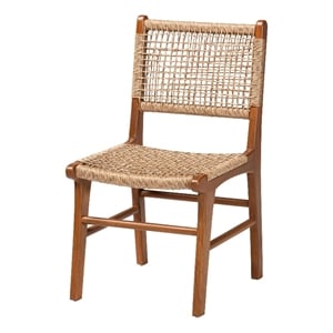 bali & pari Ariba Dining Chair with Wood Frame and Fiber Weaving Accent Chair